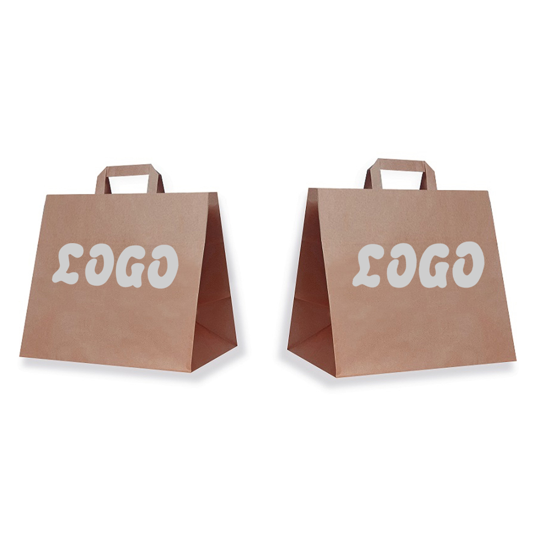 Milieuvriendelijk kraftpapier met sterke handvatten en goede prijs.