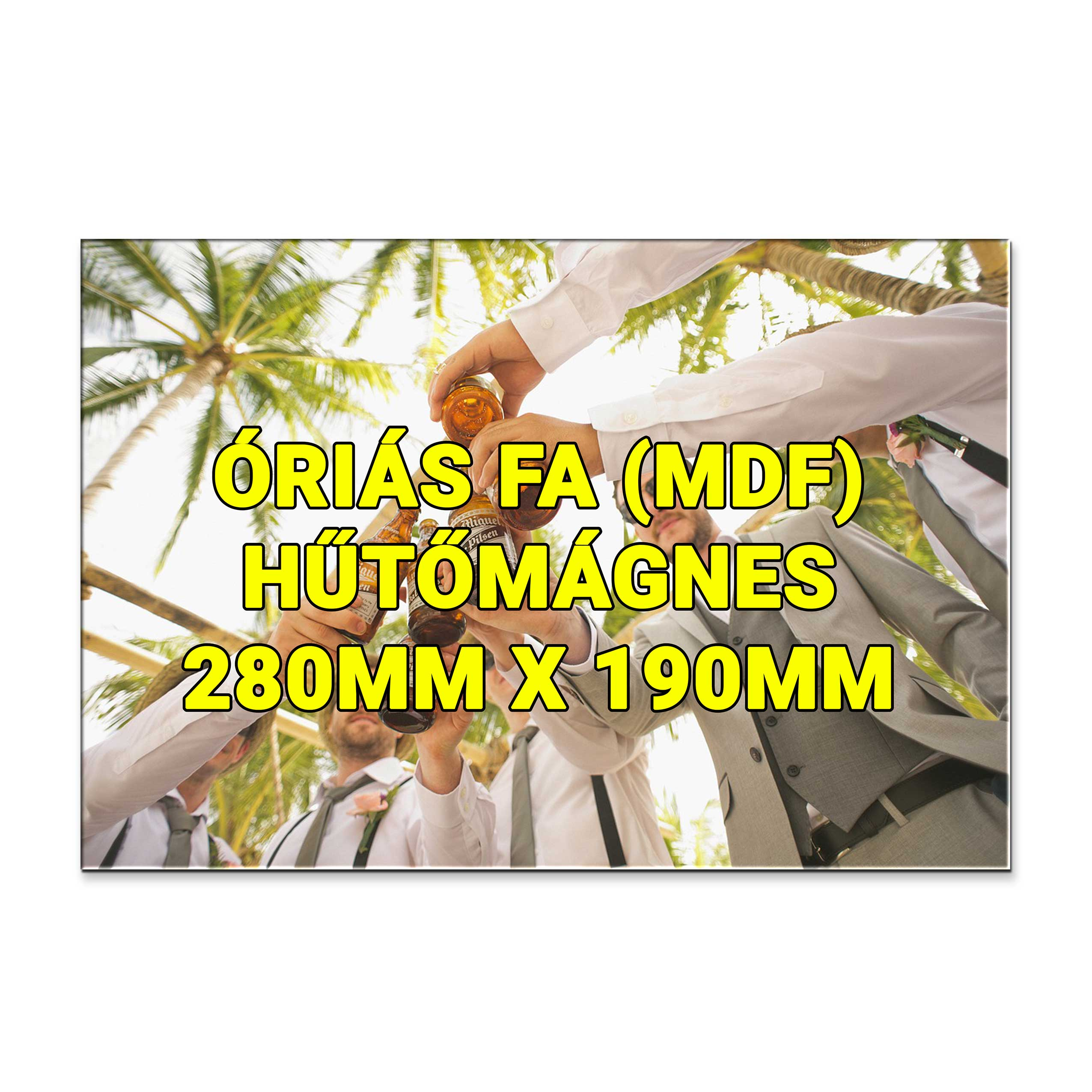 Premium houten magneet met krachtige magnetische achterzijde.