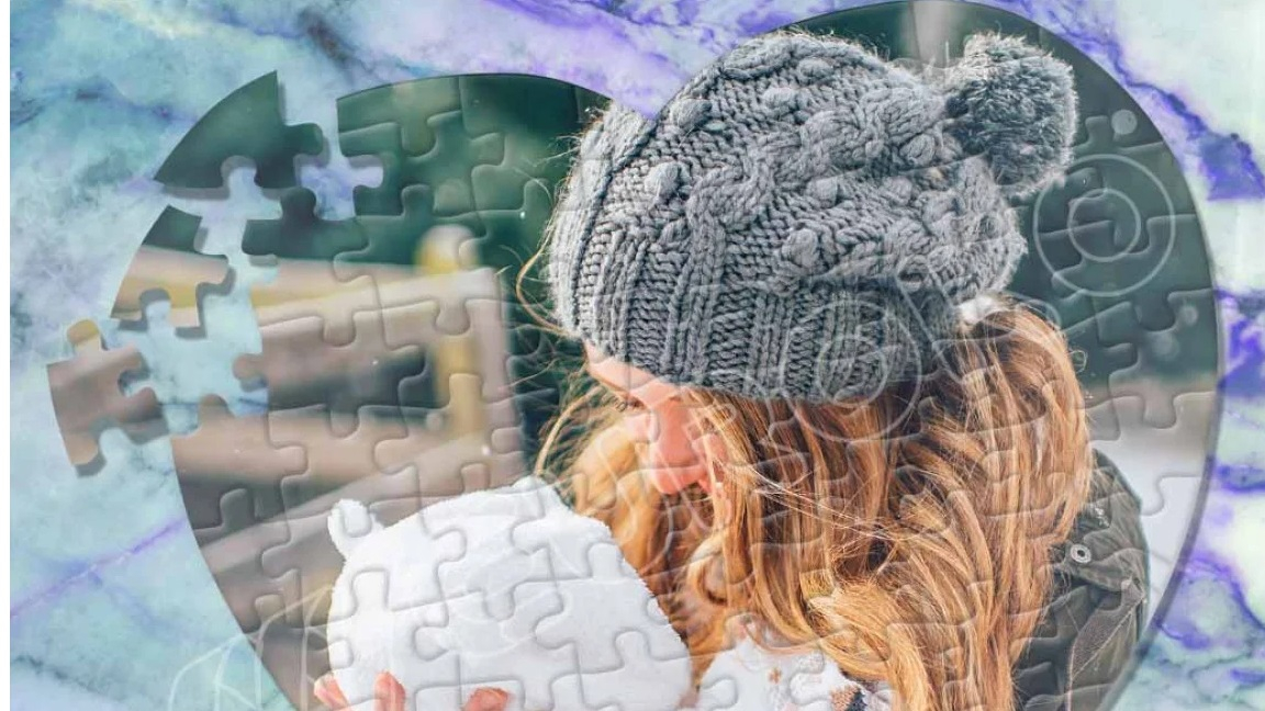 Een romantische hartvormige puzzel in indrukwekkend A3-formaat.