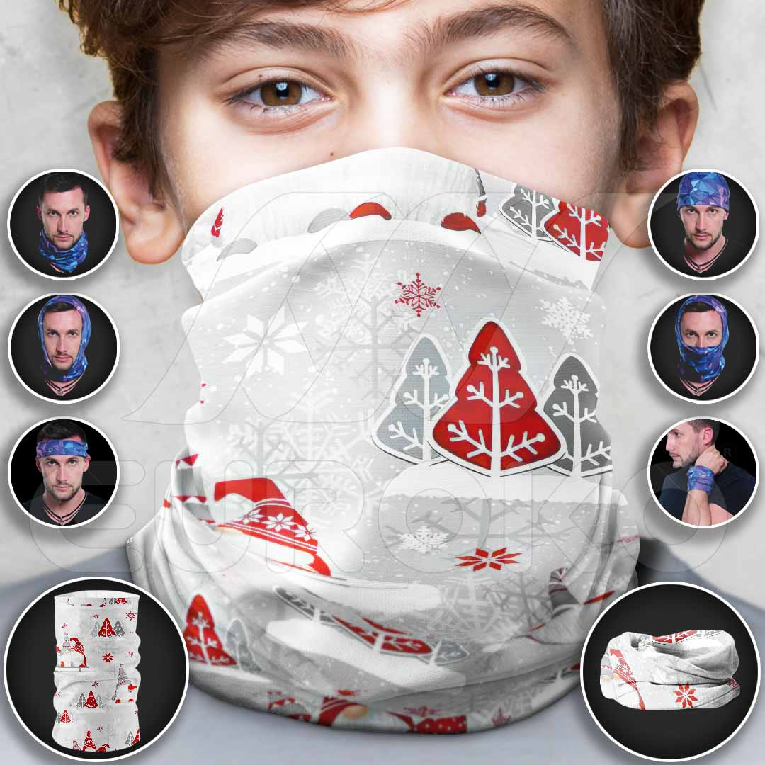 Vijf draagstijlen in één veelzijdige tubular sjaal voor kinderen.