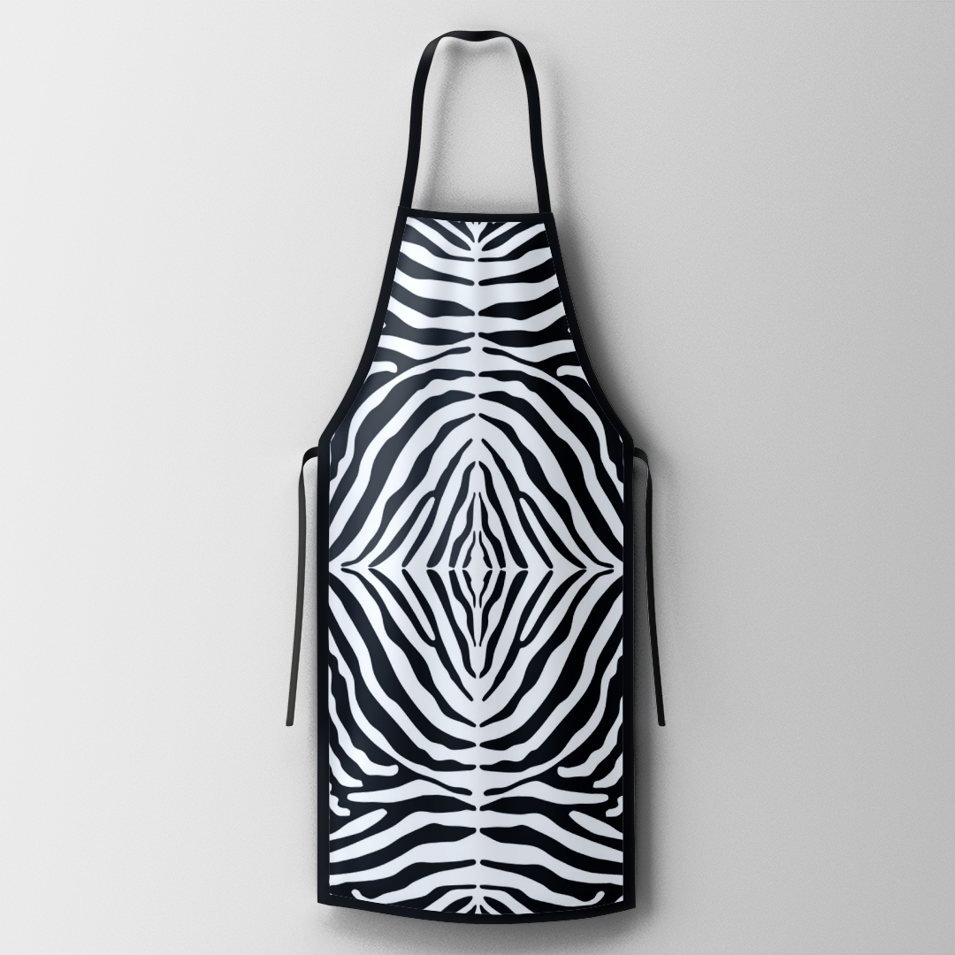 Gedurfd zebraprint design met stijlvolle zwarte afwerking.