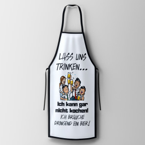 Keukenschort met opdruk 'Laten we drinken'