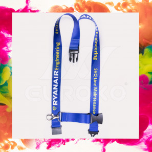 Bedrukte satijnen lanyards met gesp & breakaway