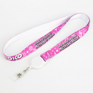 Bedrukte satijnen lanyards met jojo 20mm
