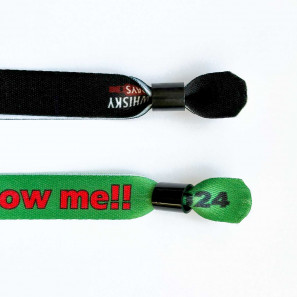 Bedrukte stoffen polsbandjes 15mm schuin afgesneden