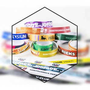 Bedrukte stoffen polsbandjes 20mm