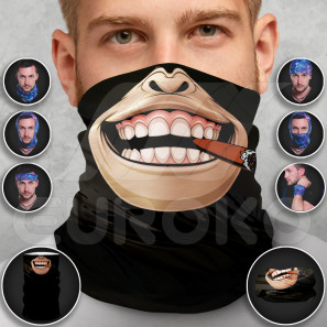 Bedrukte tube sjaal - Smoking Monkey