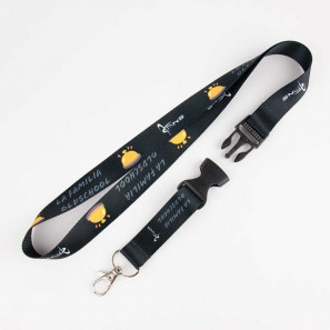 Geribbelde lanyard met plastic gesp