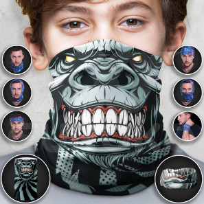 Multifunctionele kindersjaal met gorilla-ontwerp