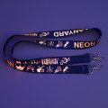 Bedrukte neon lanyards met twee karabijnhaken