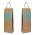 Bedrukte papieren flessentas, bruin