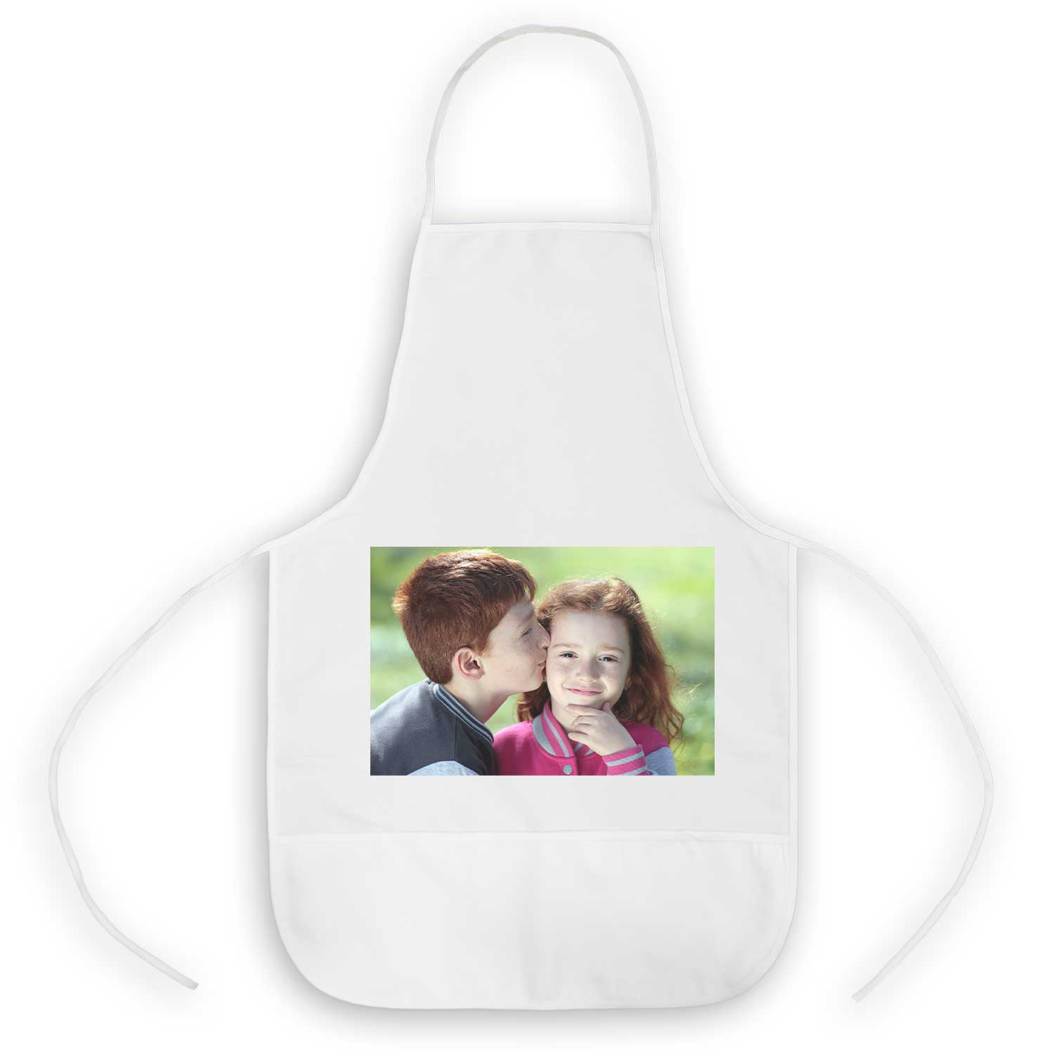 Personaliseer je schort met je favoriete foto voor een uniek resultaat.